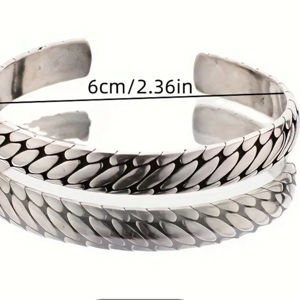Silver Braided Look Adjustable Cuff Bracelet - image 5
